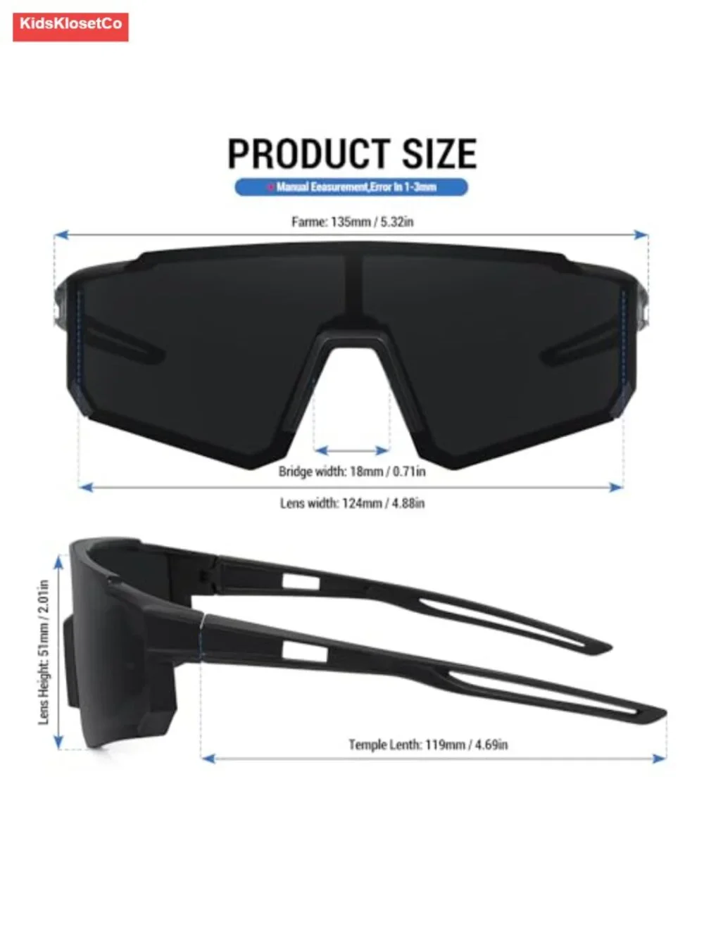 Polarized Youth Baseball Sunglasses for Kids Age 6-12 Sports Softball Cycling